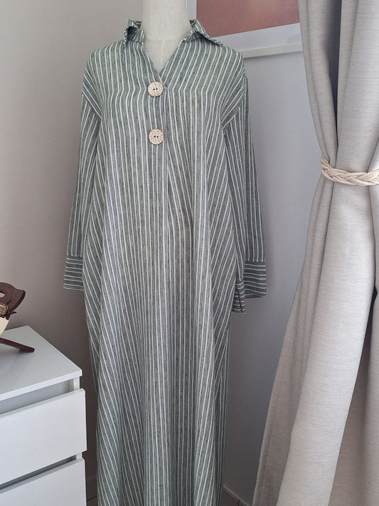 Robe rayure verte